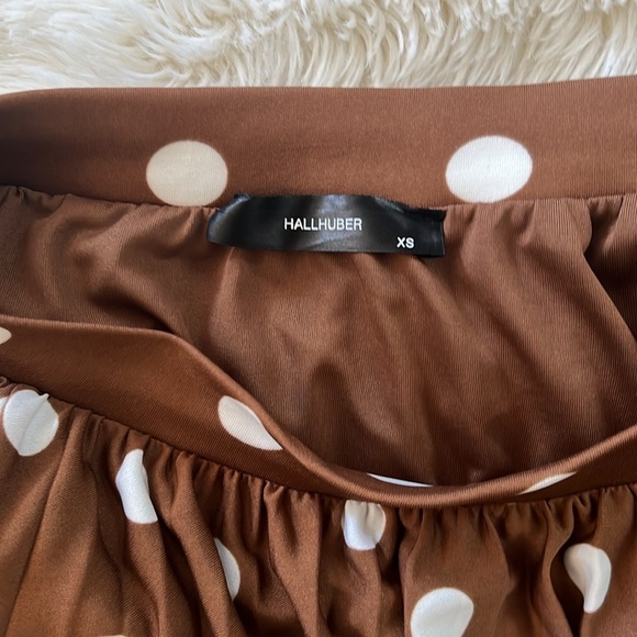 HALLHUBER  2 Piece Brown Polkadot Skirt & Top Size XS - Picture 8 of 10